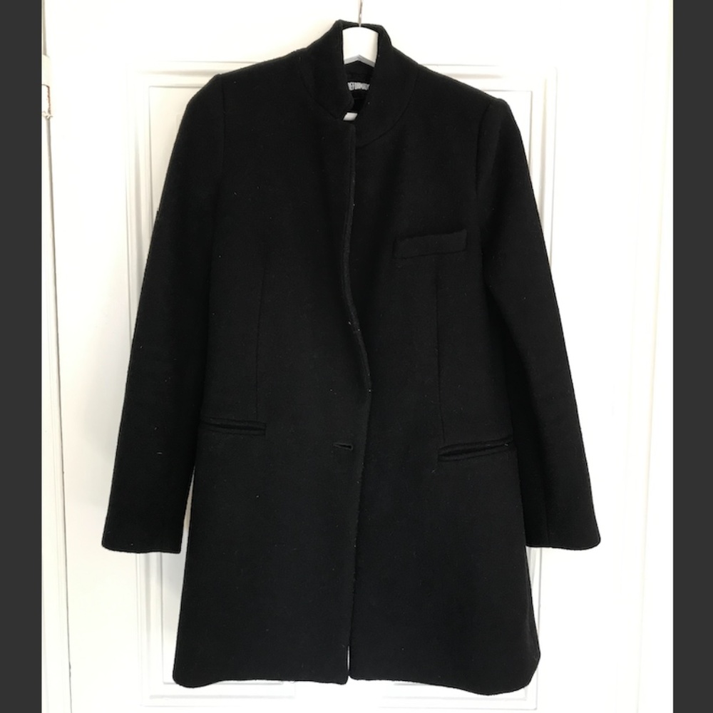 Reformation Long Black Coat Size XS